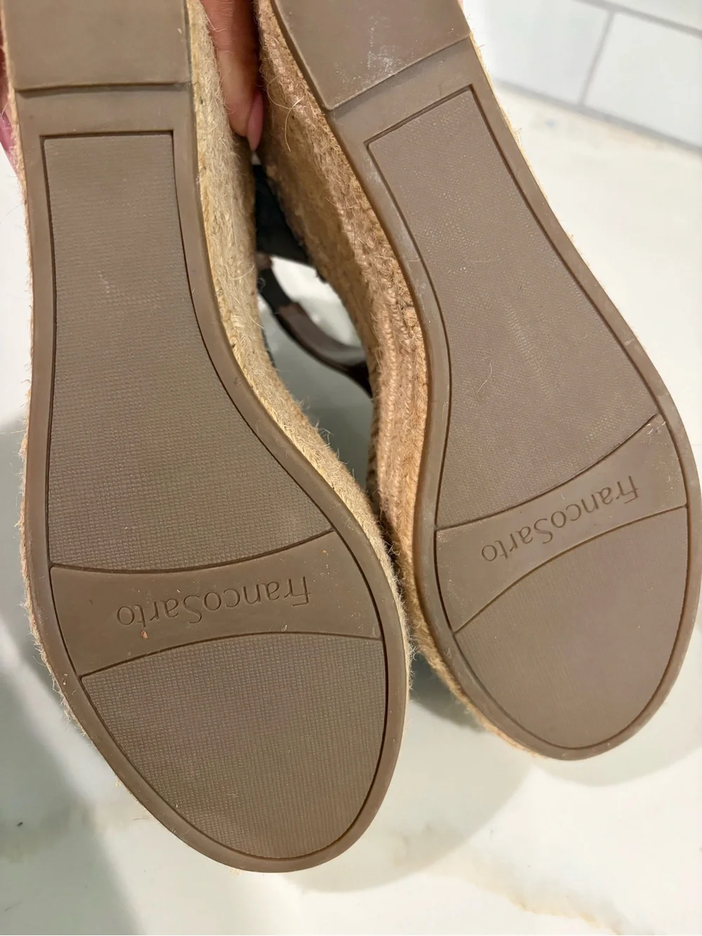 Franco Sarto Women’s Olive Suede Espadrille Wedge Sandals Size 8